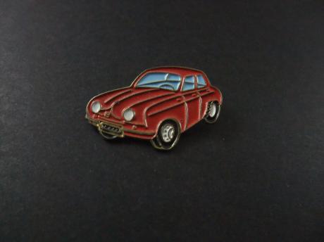 Renault Dauphine ( opvolger van de Renault 4CV) rood.